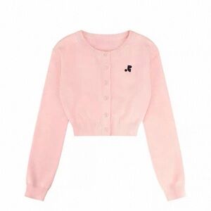 Pink Cropped Cardigan